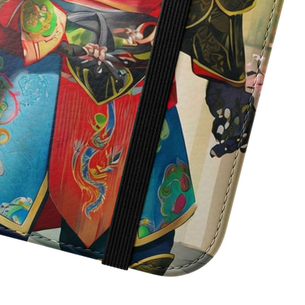 🦁🦊⚔️ Cyberpunk Lion Samurai Flip Case – Futuristic Honor & Kitsune Spirit
