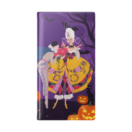 🎭🌹 The Harlequin Rose Masquerade Flip Case – Theatrical Halloween Romance