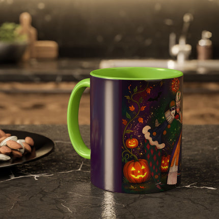 🎭🎃 The Masquerade Beneath The Pumpkin Lantern Colorful Mug – Theatrical Halloween Charm