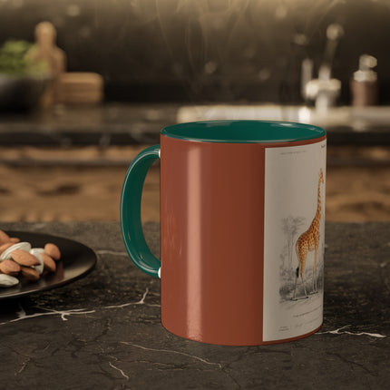 Giraffe by Charles Dessalines D' Orbigny Colorful Mugs, 11oz