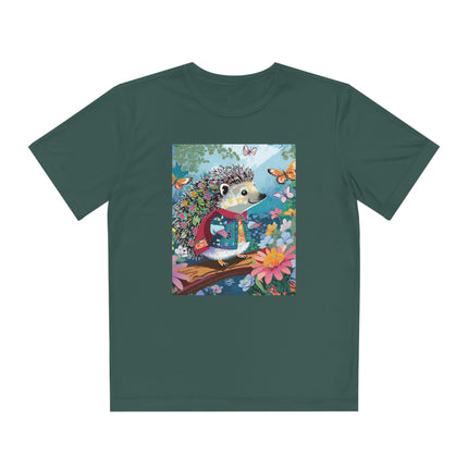 Cute Hedgehog Youth Competitor Tee – Garden Adventure & Whimsical Charm