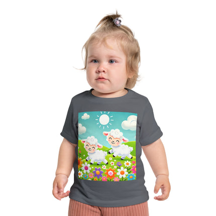 Pair of Lambs Baby T-Shirt – Gentle Joy in the Meadow