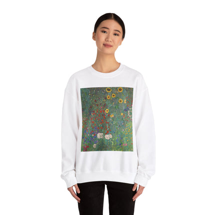 Farm Garden with Sunflowers by Gustav Klimt Heavy Blend™ Crewneck Sweatshirt