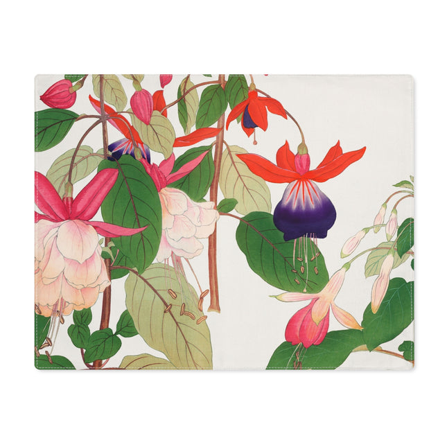 Fuchsia Flower Placemat – Vibrant Fuchsia & Japanese Woodblock Elegance
