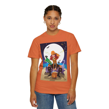 Moonlit Pirate Halloween Unisex Garment-Dyed T-shirt
