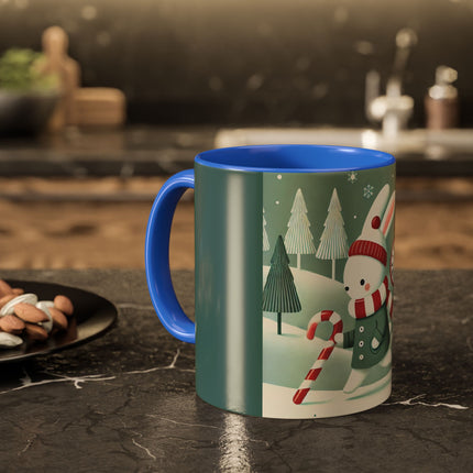 Candy Cane Timekeeper Bunny Colorful Mugs (11oz, 15oz)