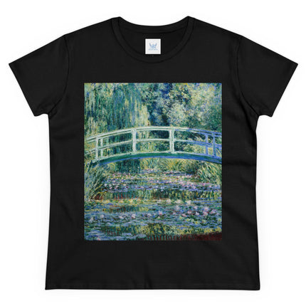 Water Lilies and Japanese Bridge by Claude Monet Women's Midweight Cotton Tee