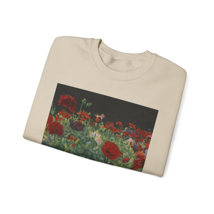 Poppies (A Study of Poppies for Carnation, Lily, Lily, Rose) by John Singer Sargent Heavy Blend™ Crewneck Sweatshirt