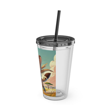 Swift Cheetah Sunsplash Tumbler with Straw, 16oz