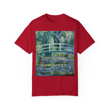 Water Lilies and Japanese Bridge by Claude Monet Unisex Garment-Dyed T-shirt