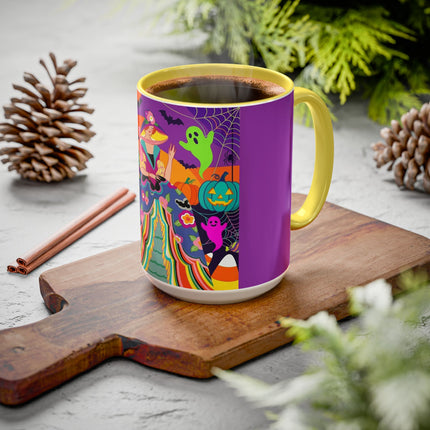 🌈👻 The Rainbow Ghost Masquerade Colorful Mug – Colorful Halloween Charm