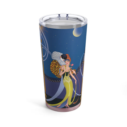 Smoke and Secrets: A Glamorous Encounter in Prohibition Era Tumbler 20oz