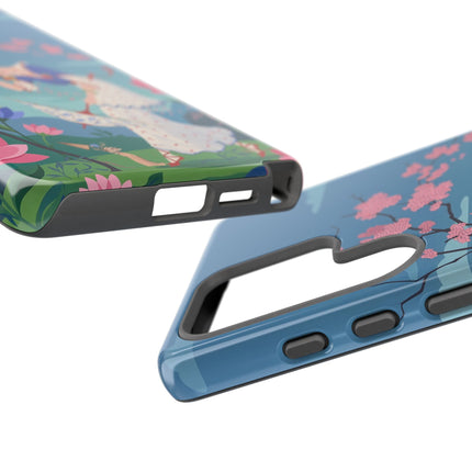 🌸☂️ The Lady Of The Falling Blossoms Phone Case – Art Deco Garden Whimsy