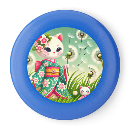 Geisha Kitten and the Dandelion Wish Wham-O Frisbee – Gentle Wishes & Whispering Winds