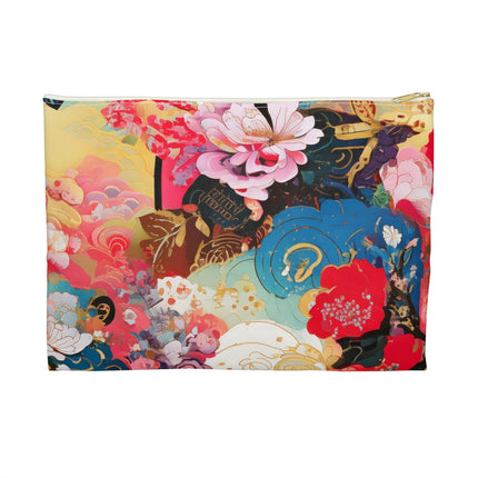Ethereal Irises Accessory Pouch – Klimt-Inspired Art Nouveau Floral Design