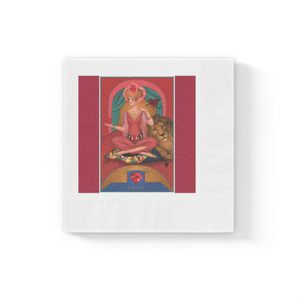 July & Ruby Zodiac White Coined Napkins