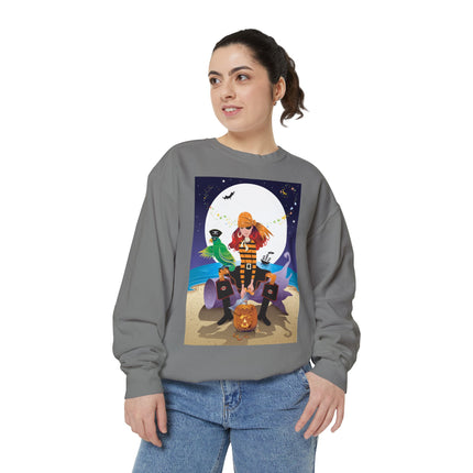 Moonlit Pirate Halloween Unisex Garment-Dyed Sweatshirt