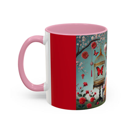 Reading in a Painted Garden Colorful Mugs (11oz, 15oz)
