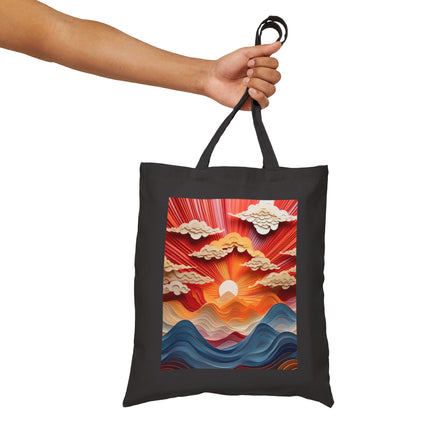 Vibrant Sunrise Sky Cotton Canvas Tote Bag