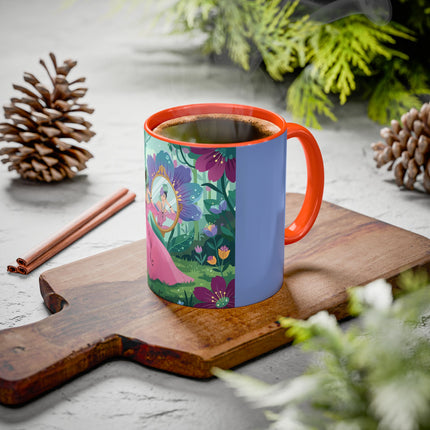 The Lady Of The Enchanted Mirror Colorful Mugs – Art Deco Botanical Elegance
