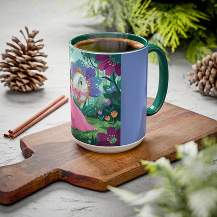 The Lady Of The Enchanted Mirror Colorful Mugs – Art Deco Botanical Elegance