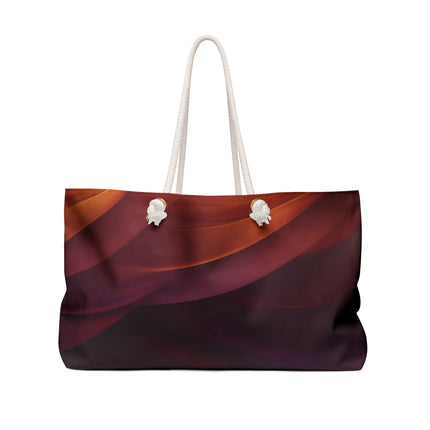 Wave Pattern with Intertwined Hues of Orange, Rose, Maroon, and Purple Weekender Bag