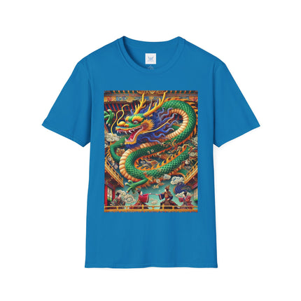 Tibetan Dragon Over Kabuki Duel Softstyle T-Shirt