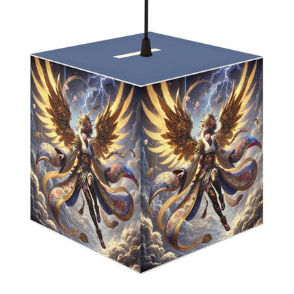 Valkyrie Descending Through Storm Light Cube Lamp