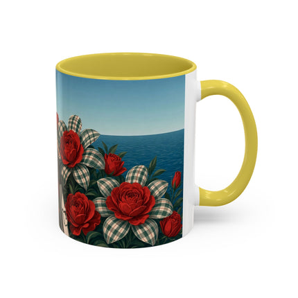⛵🌹 The Seaside Rose Traveler Colorful Mug – Art Deco Floral Elegance