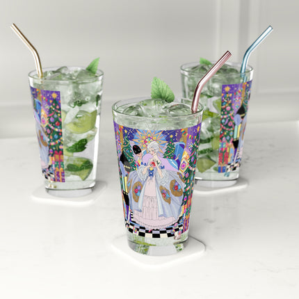 🎄✨ The Lady Of The Christmas Ornament Pint Glass – Art Deco Holiday Fantasy