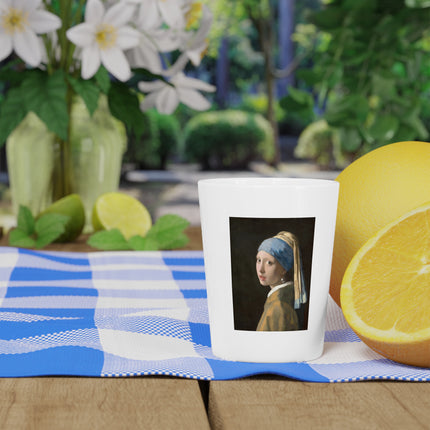 Girl with a Pearl Earring by Johannes Vermeer Ceramic Shot Glass