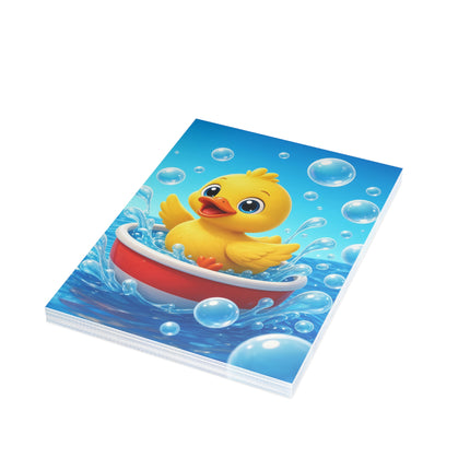 🦆⛵ The Little Duck’s Bubble Boat Greeting Card – Whimsical Animal Adventure