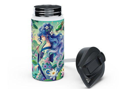 Fairy of the Koi Pond Stainless Steel Water Bottle, Standard Lid