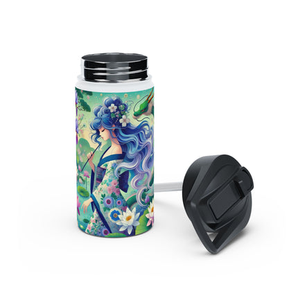 Fairy of the Koi Pond Stainless Steel Water Bottle, Standard Lid