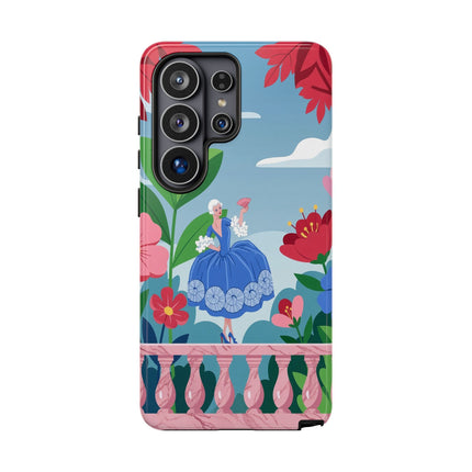 🌺🪭 The Lady Of The Grand Flower Terrace Phone Case – Art Deco Garden Elegance