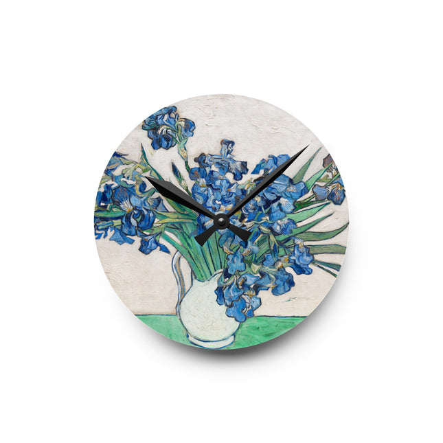 Irises by Vincent Van Gogh Acrylic Wall Clock, Round and Square