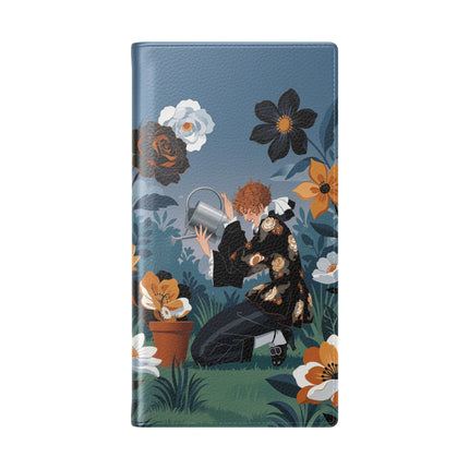 🌹💧 The Midnight Garden Keeper Flip Case – Art Deco Floral Fantasy