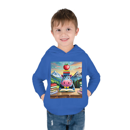 Hippos Hit the Books Toddler Pullover Fleece Hoodie