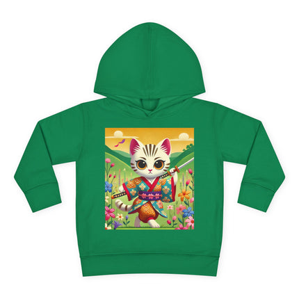 Samurai Kitten Toddler Pullover Fleece Hoodie