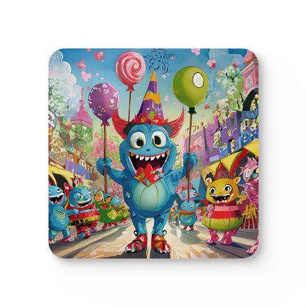 Monster Parade Madness Corkwood Coaster Set