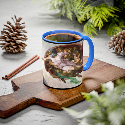 The Creation of Adam by Michelangelo Buonarroti Colorful Mugs (11oz, 15oz)