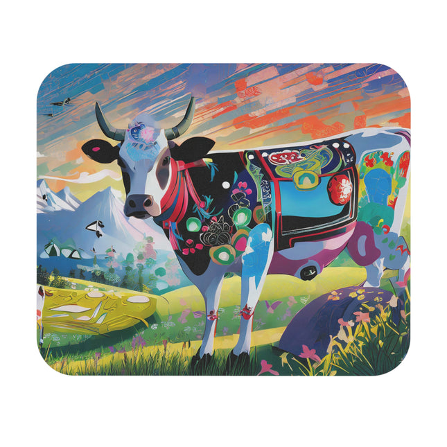 Cyber Glitch Cow Mouse Pad, Rectangle