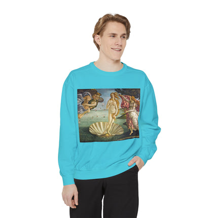Birth of Venus by Sandro Botticelli Unisex Garment-Dyed Sweatshirt