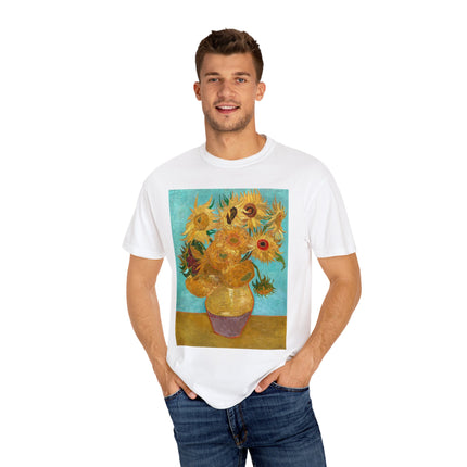 Vase with Twelve Sunflowers by Vincent van Gogh Unisex Garment-Dyed T-shirt