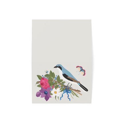Bluebird & Butterfly Greeting Card – Elegant Charm & Springtime Grace