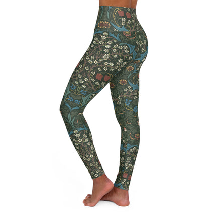 Blackthorn by William Morris High Waisted Yoga Leggings (AOP)