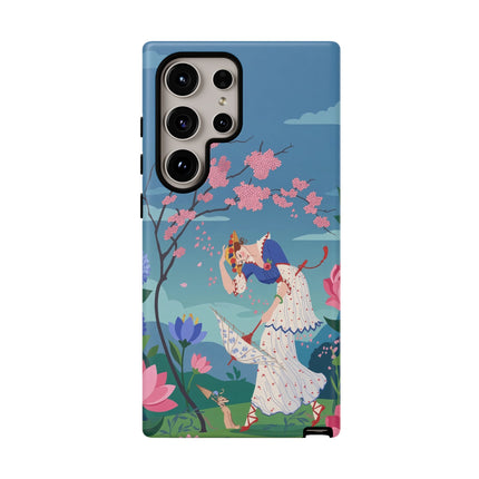 🌸☂️ The Lady Of The Falling Blossoms Phone Case – Art Deco Garden Whimsy