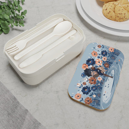 ☂️🌺 The Lady Of The Traveling Garden Bento Lunch Box – Art Deco Floral Adventure
