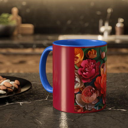 Peonies in Full Bloom Colorful Mugs (11oz, 15oz)