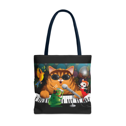 Tote Bag Jazz Cat Music Artwork